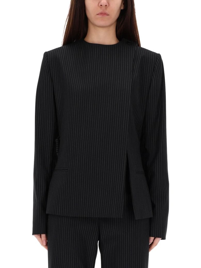 buckle pinstripes jacket by Selfnex