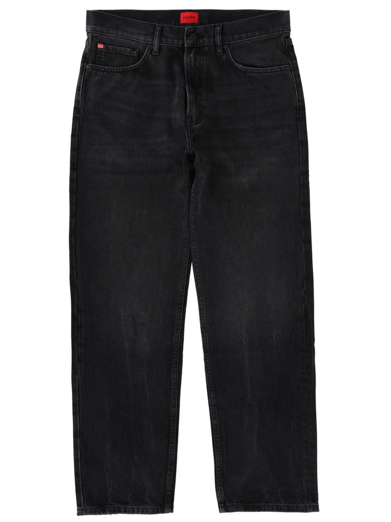 jeans with logo patch by Selfnex