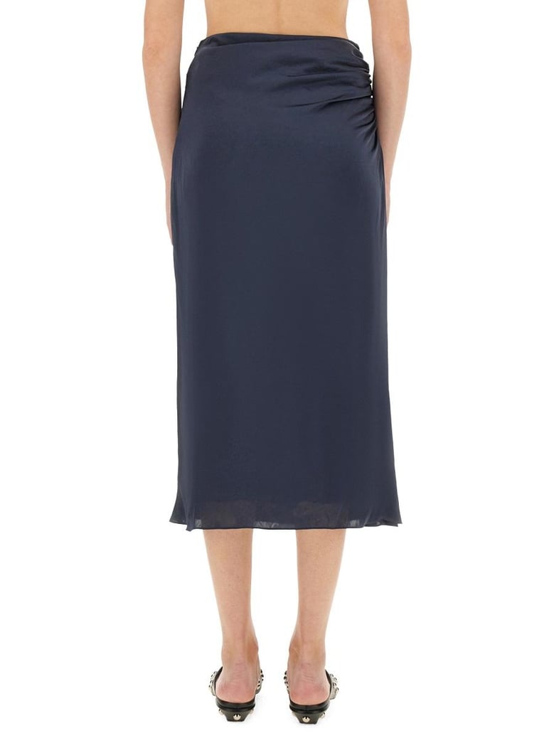draped midi skirt by Selfnex