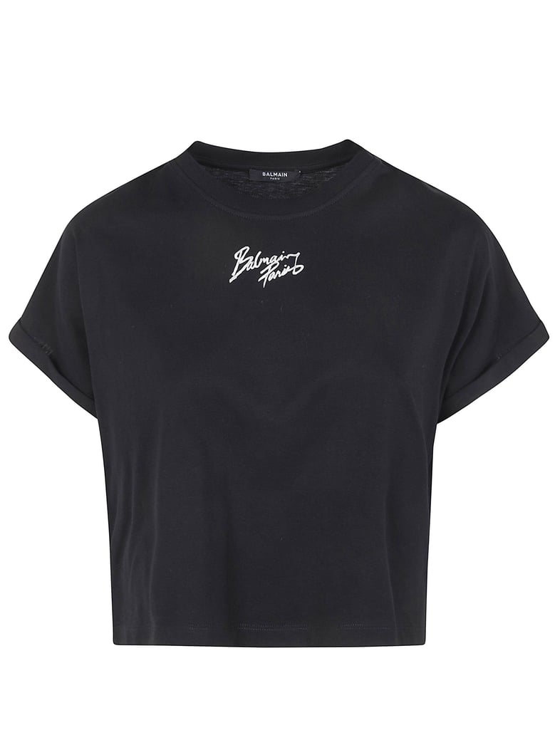 logo cotton cropped t-shirt by Selfnex