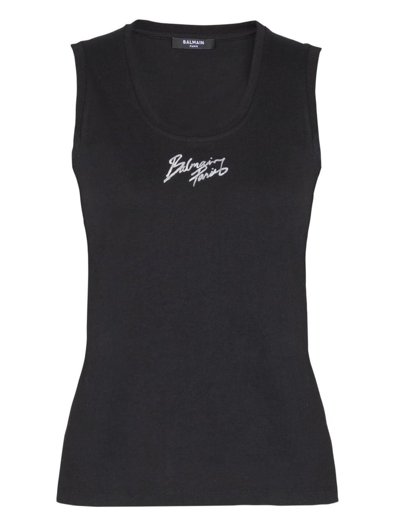 logo cotton tank top by Selfnex