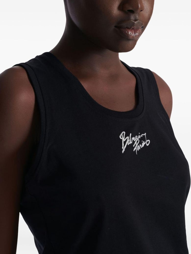 logo cotton tank top by Selfnex