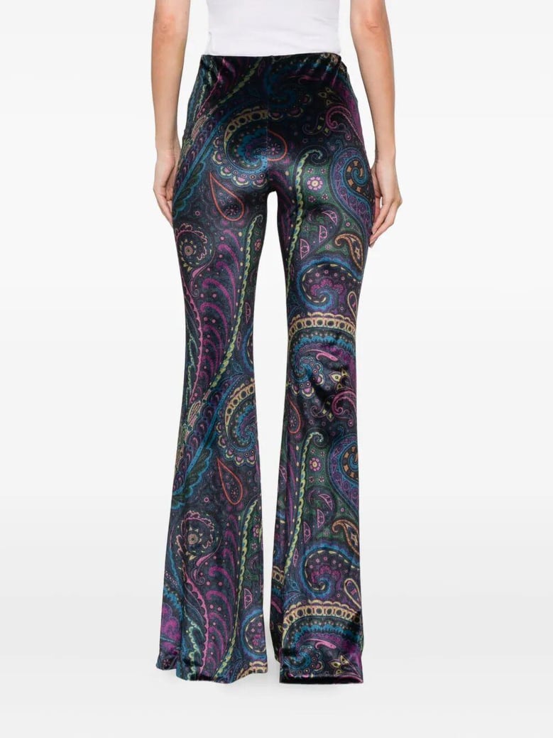paisley-print flared viscose trousers by Selfnex