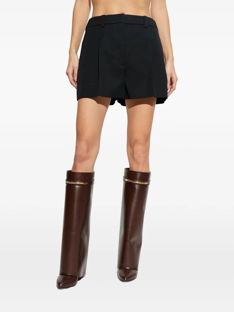 wool pleated shorts by Selfnex