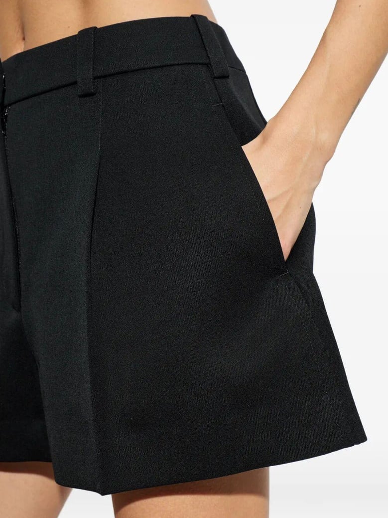 wool pleated shorts by Selfnex
