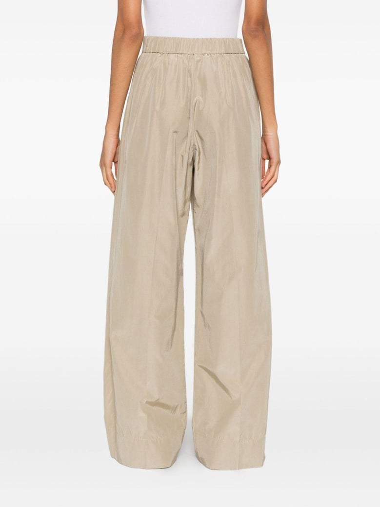 beige polyester cotton trousers by Selfnex