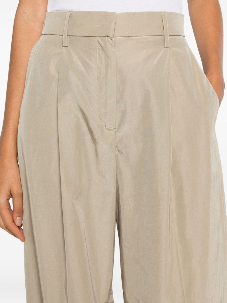 beige polyester cotton trousers by Selfnex