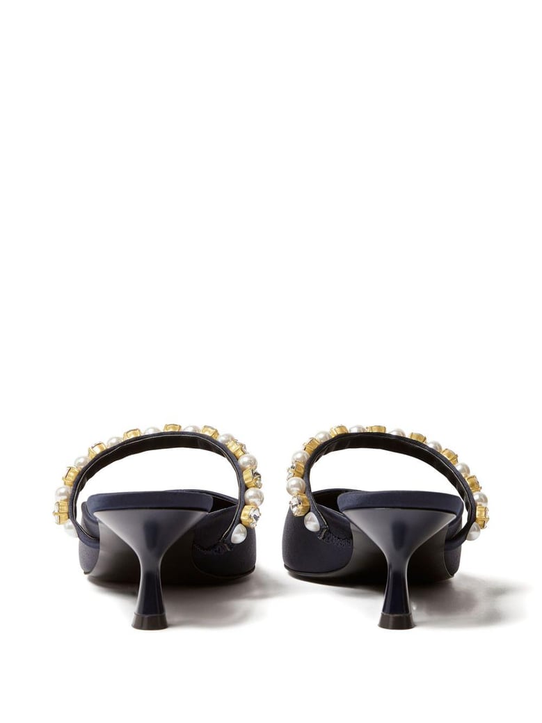 elsa pearl and crystal mules by Selfnex