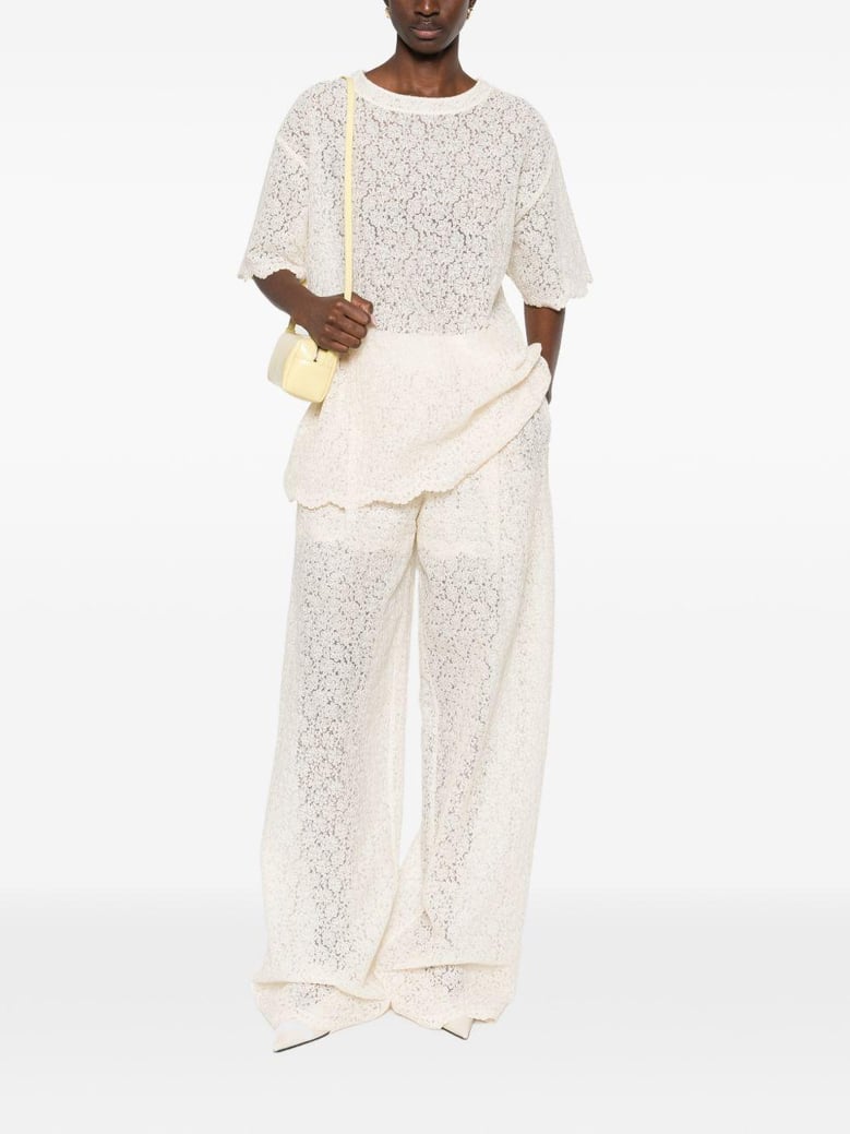 embroidered wide-leg trousers by Selfnex