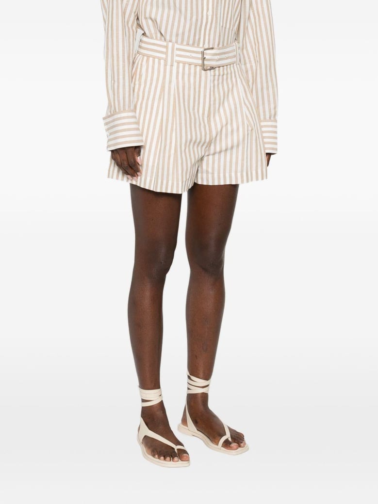 anemone striped cotton shorts by Selfnex