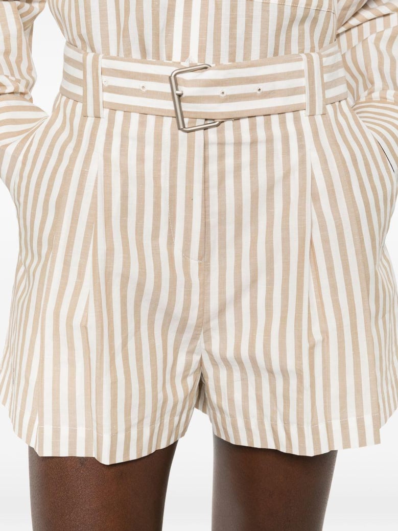 anemone striped cotton shorts by Selfnex