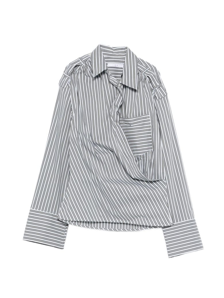 lace striped cotton shirt by Selfnex