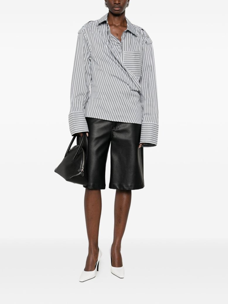 lace striped cotton shirt by Selfnex