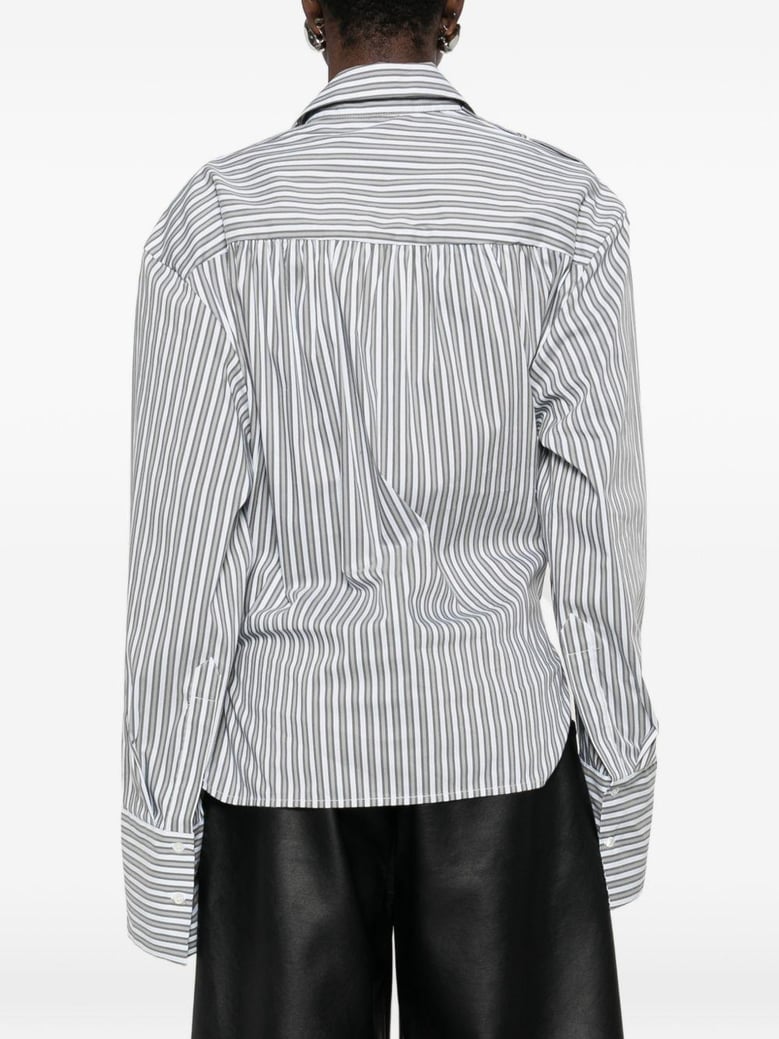lace striped cotton shirt by Selfnex