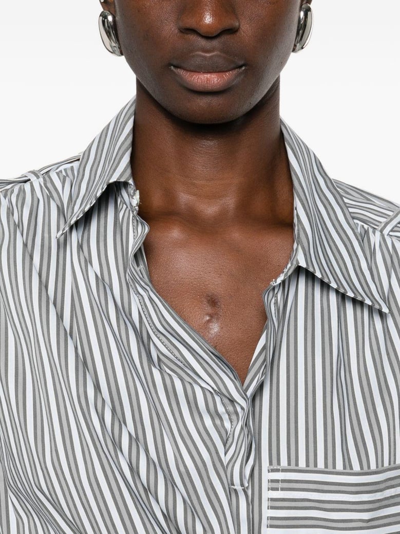 lace striped cotton shirt by Selfnex