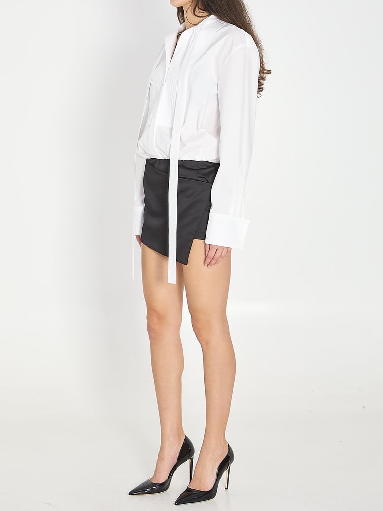 white and black mini dress by Selfnex