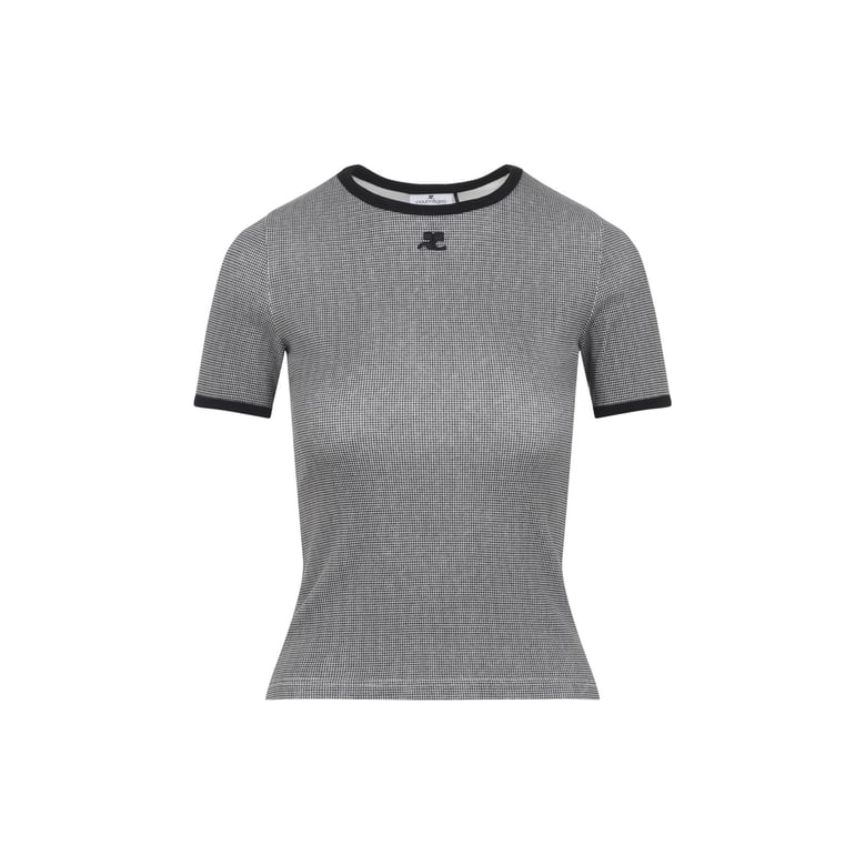 t-shirt houndstooth contrast by Selfnex