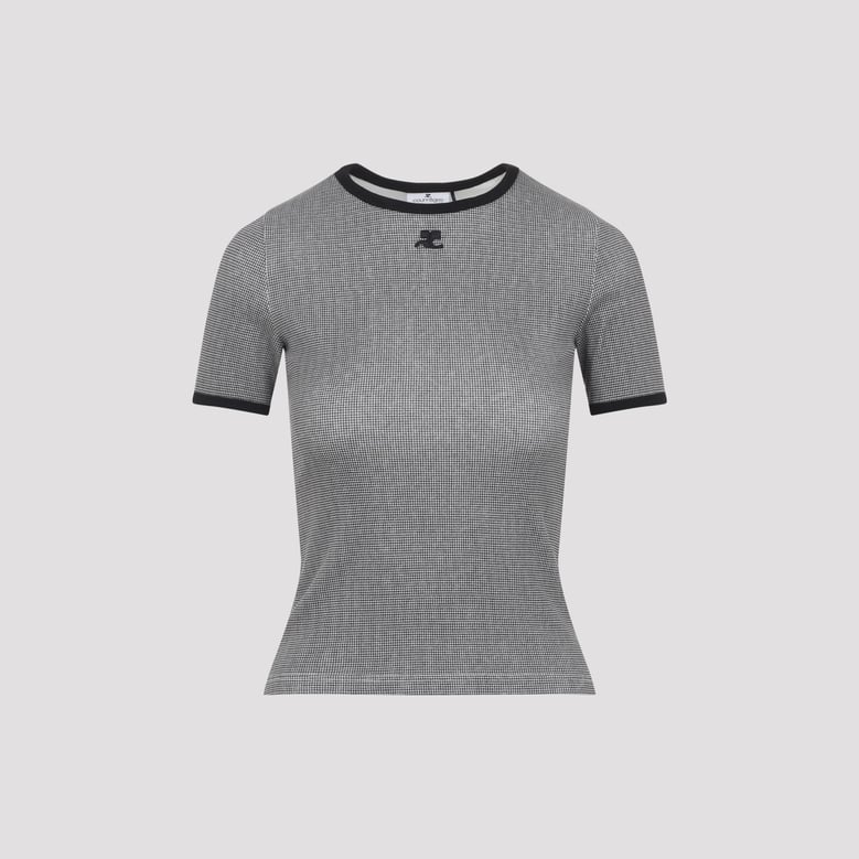 t-shirt houndstooth contrast by Selfnex