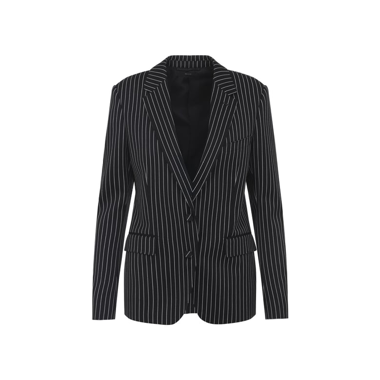 striped wool barathea jacket by Selfnex