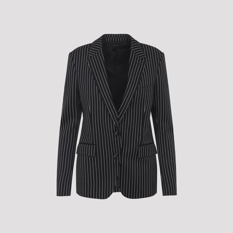 striped wool barathea jacket by Selfnex