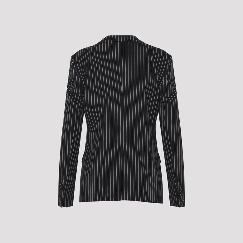 striped wool barathea jacket by Selfnex