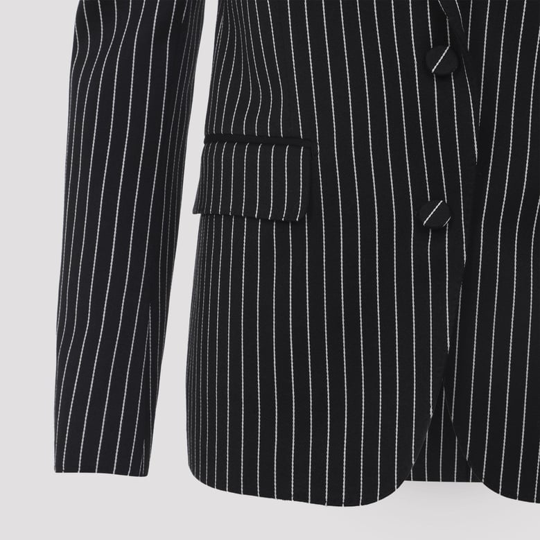 striped wool barathea jacket by Selfnex