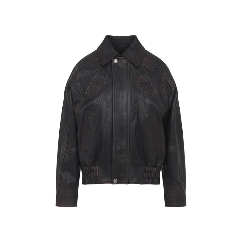 bomber jacket with flower embroidery by Selfnex