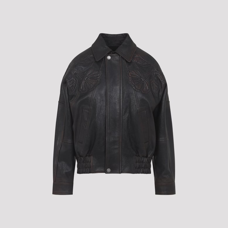 bomber jacket with flower embroidery by Selfnex