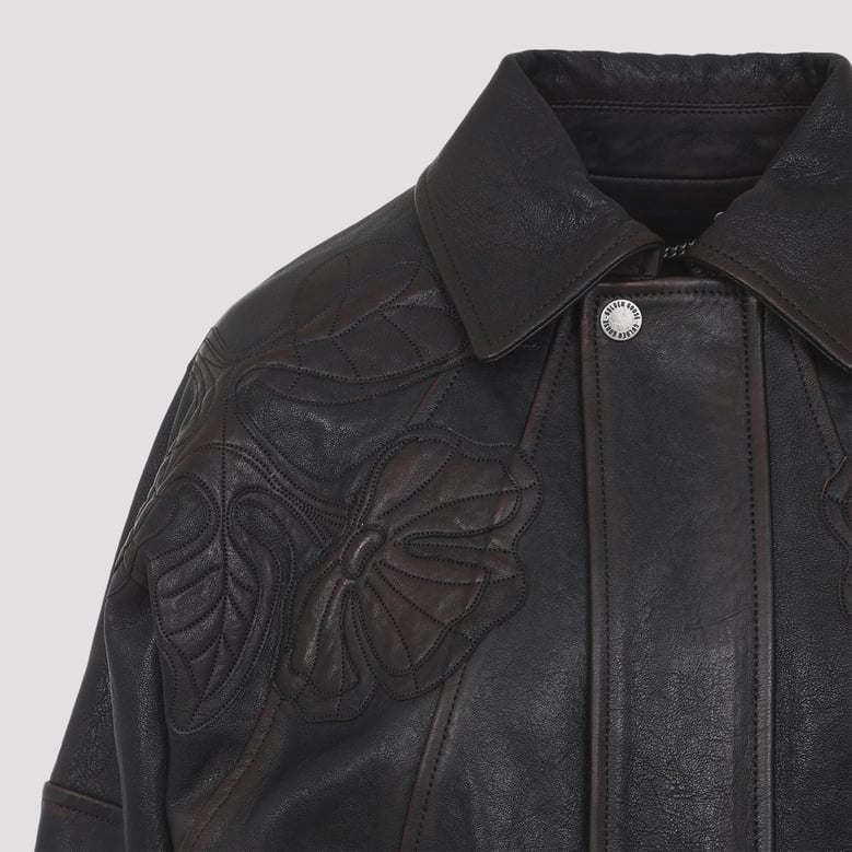 bomber jacket with flower embroidery by Selfnex