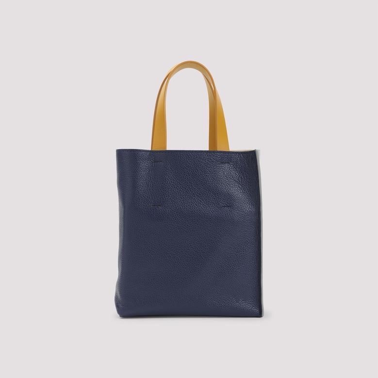 grey and blue china soft grained calf leather mini handbag by Selfnex