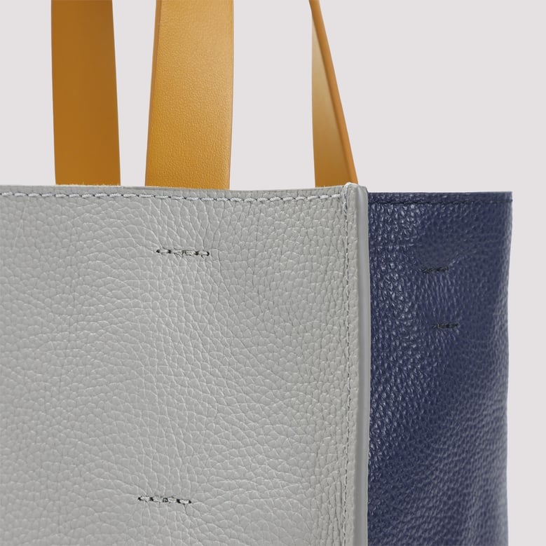 grey and blue china soft grained calf leather mini handbag by Selfnex