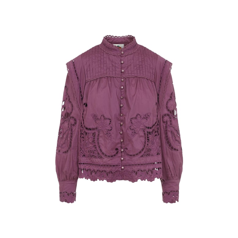 pink richelieu cotton blouse by Selfnex