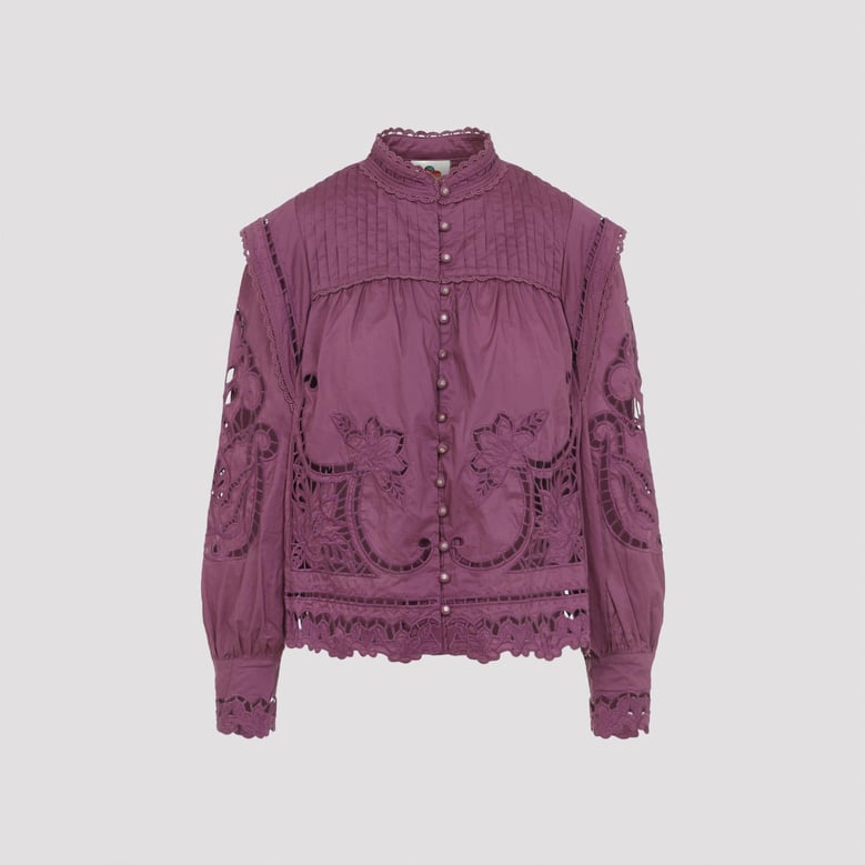 pink richelieu cotton blouse by Selfnex
