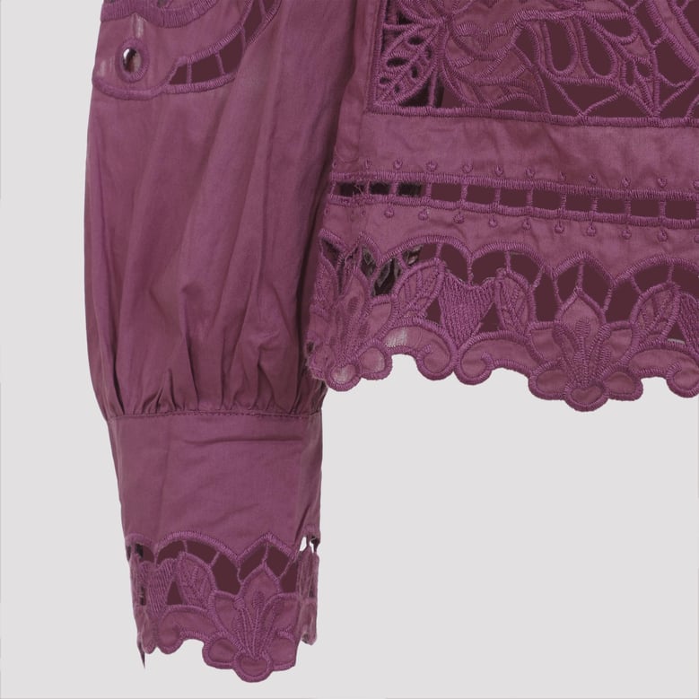pink richelieu cotton blouse by Selfnex
