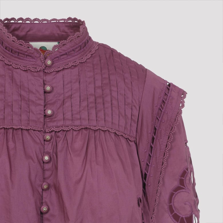 pink richelieu cotton blouse by Selfnex