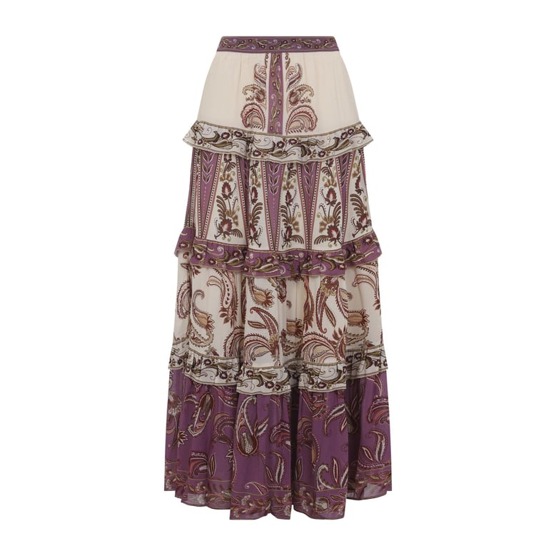 sand delicate ainika viscose long skirt by Selfnex