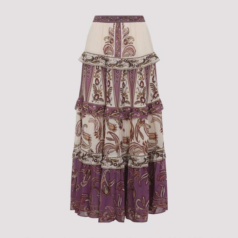 sand delicate ainika viscose long skirt by Selfnex