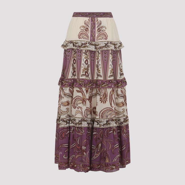 sand delicate ainika viscose long skirt by Selfnex