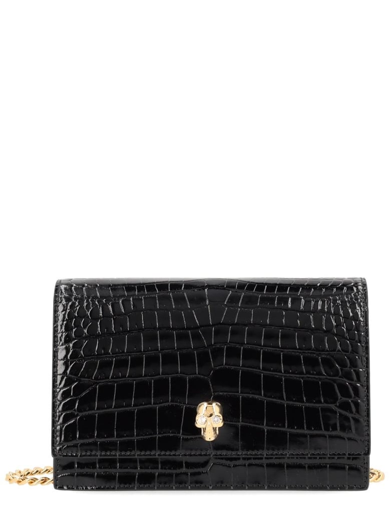 black leather and brass handbag by Selfnex