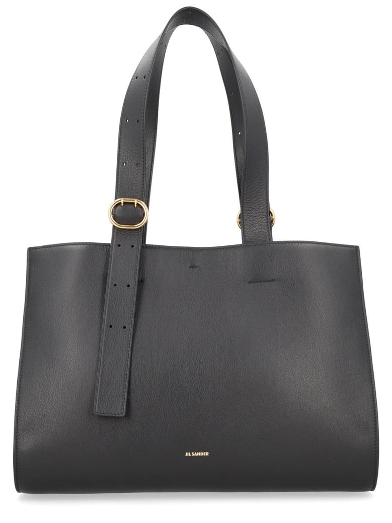 black leather handbag by Selfnex