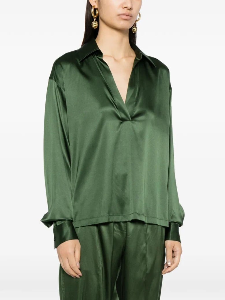 silk satin stretch shirt by Selfnex