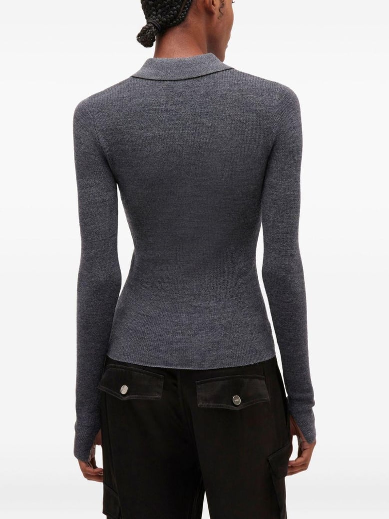 ribbed polo-neck top by Selfnex