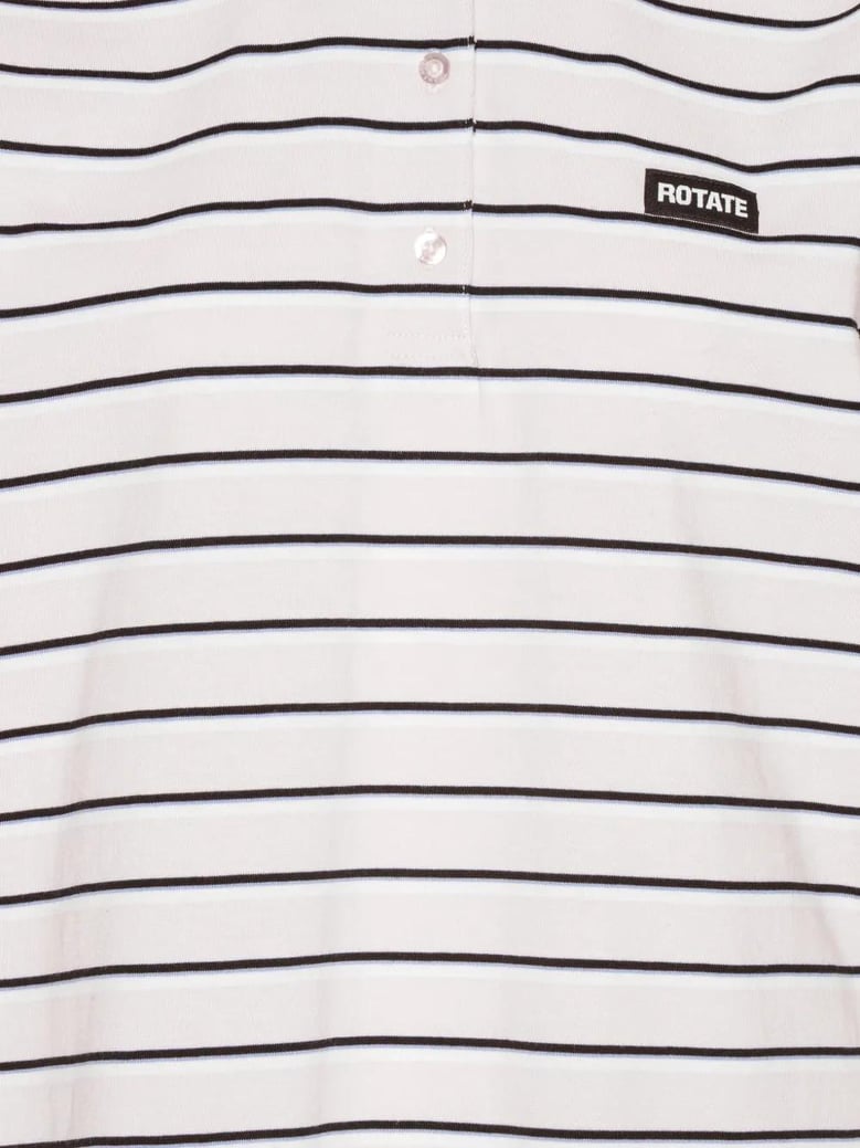 rotate striped organic-cotton jersey polo by Selfnex