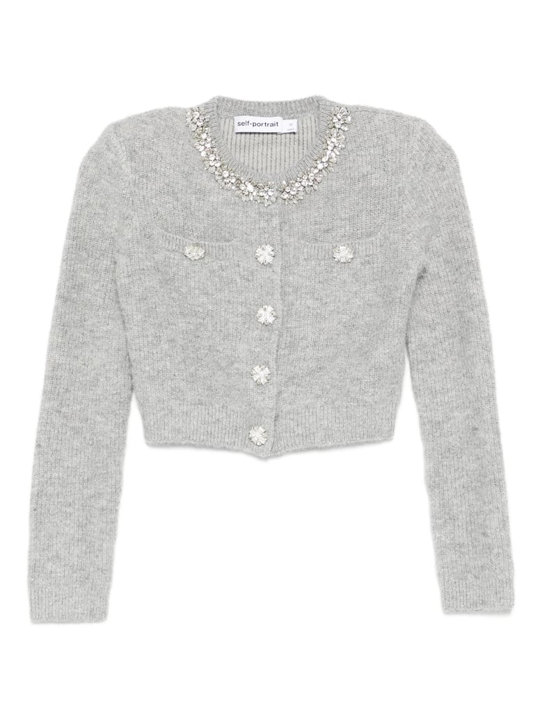 cardigan with crystal finishes by Selfnex