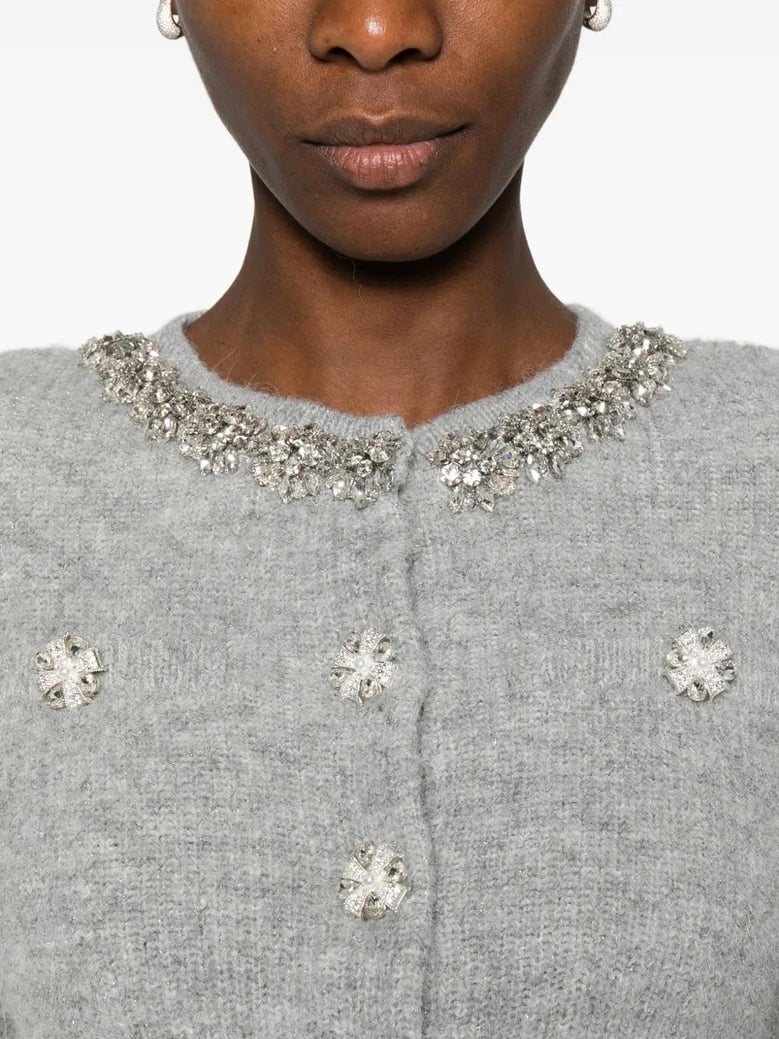 cardigan with crystal finishes by Selfnex
