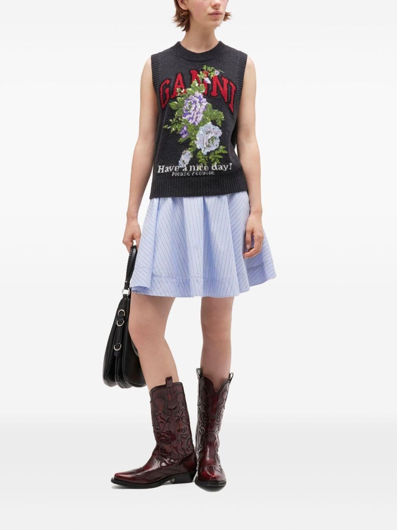 dark grey rose wool vest by Selfnex
