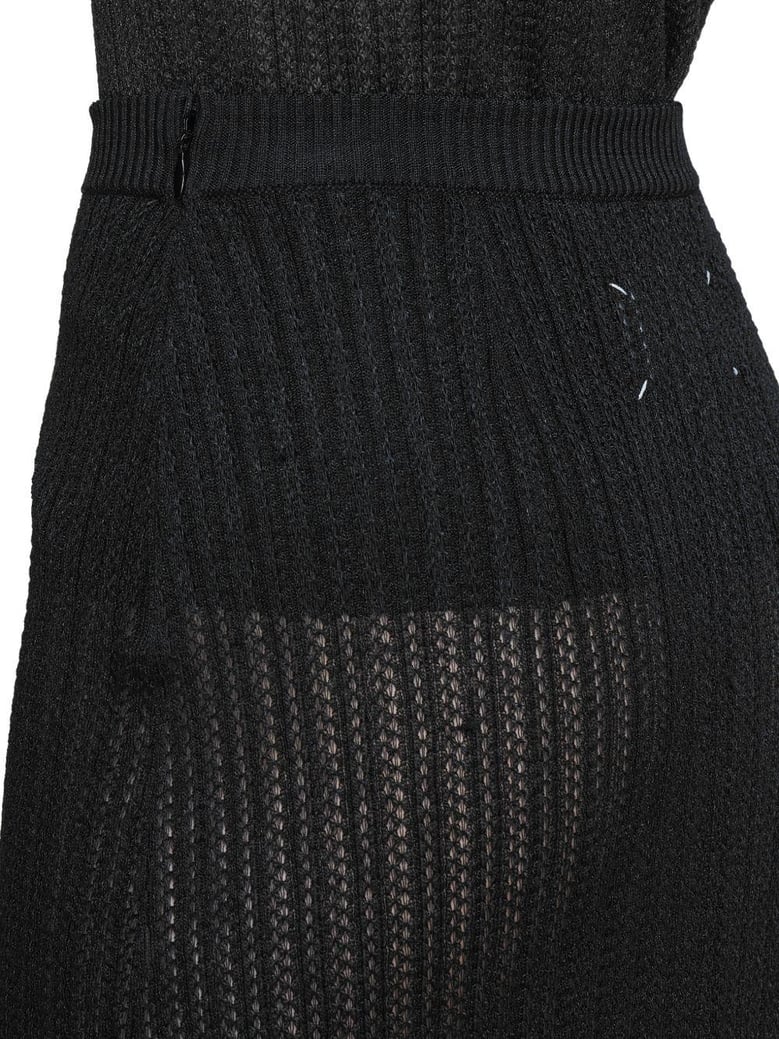 ribbed knit midi skirt by Selfnex