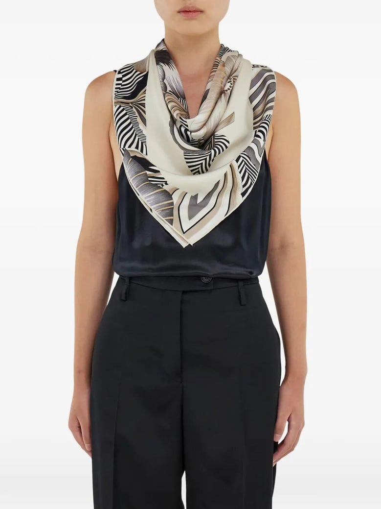 brezza print silk scarf by Selfnex