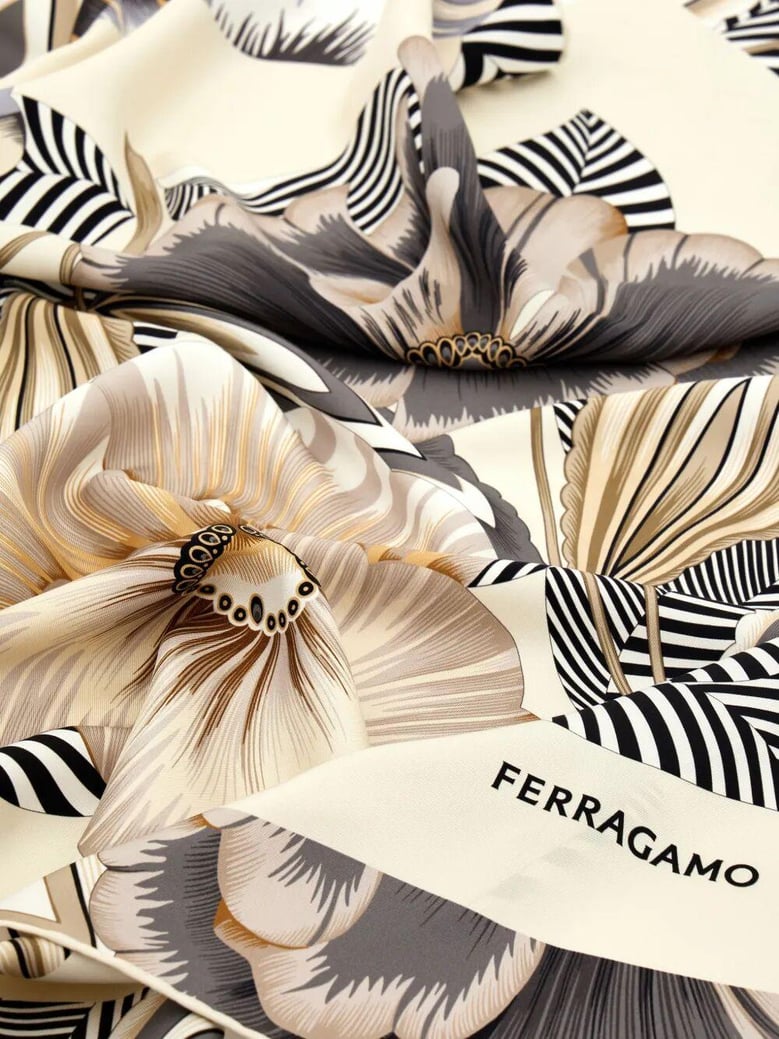 brezza print silk scarf by Selfnex