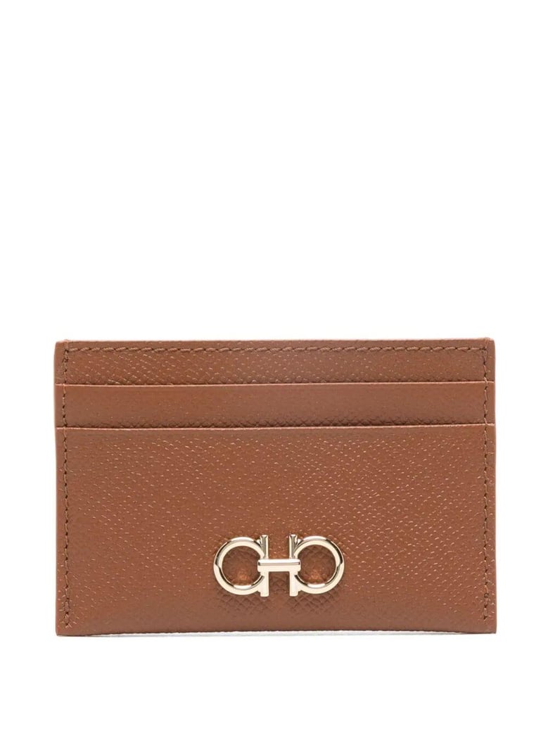 hammered leather gancini cardholder by Selfnex